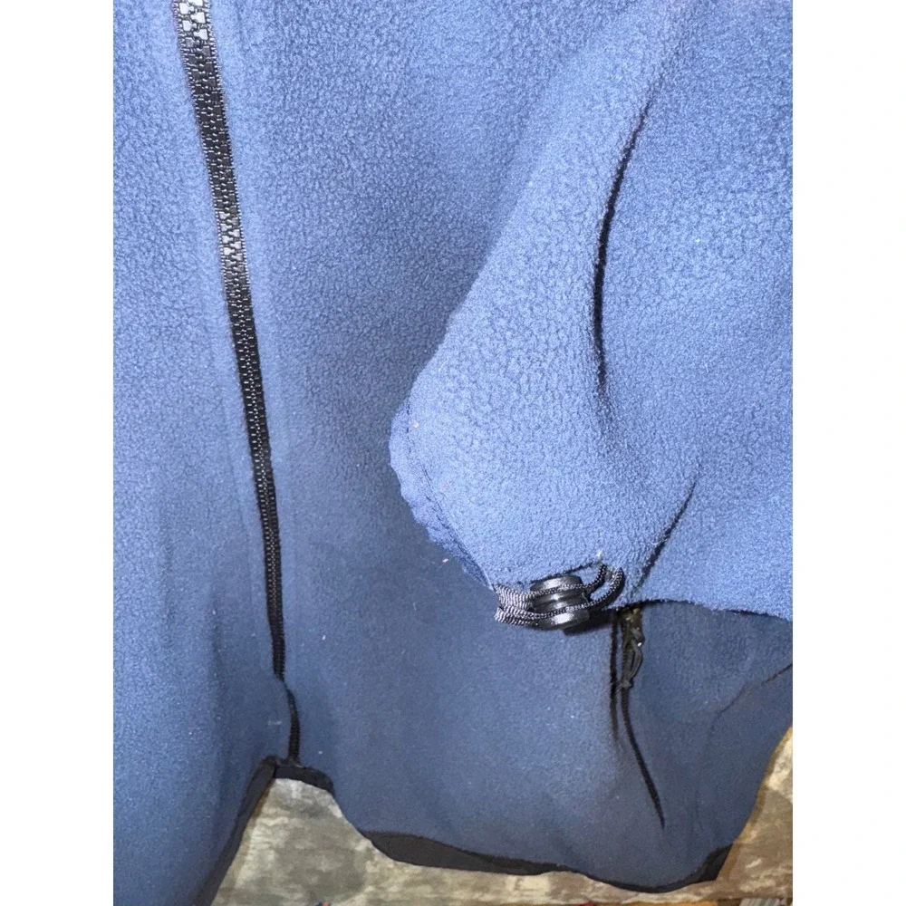 The North Face Jacket Men's Large blue black Polartec Fleece Zip Outdoor coat